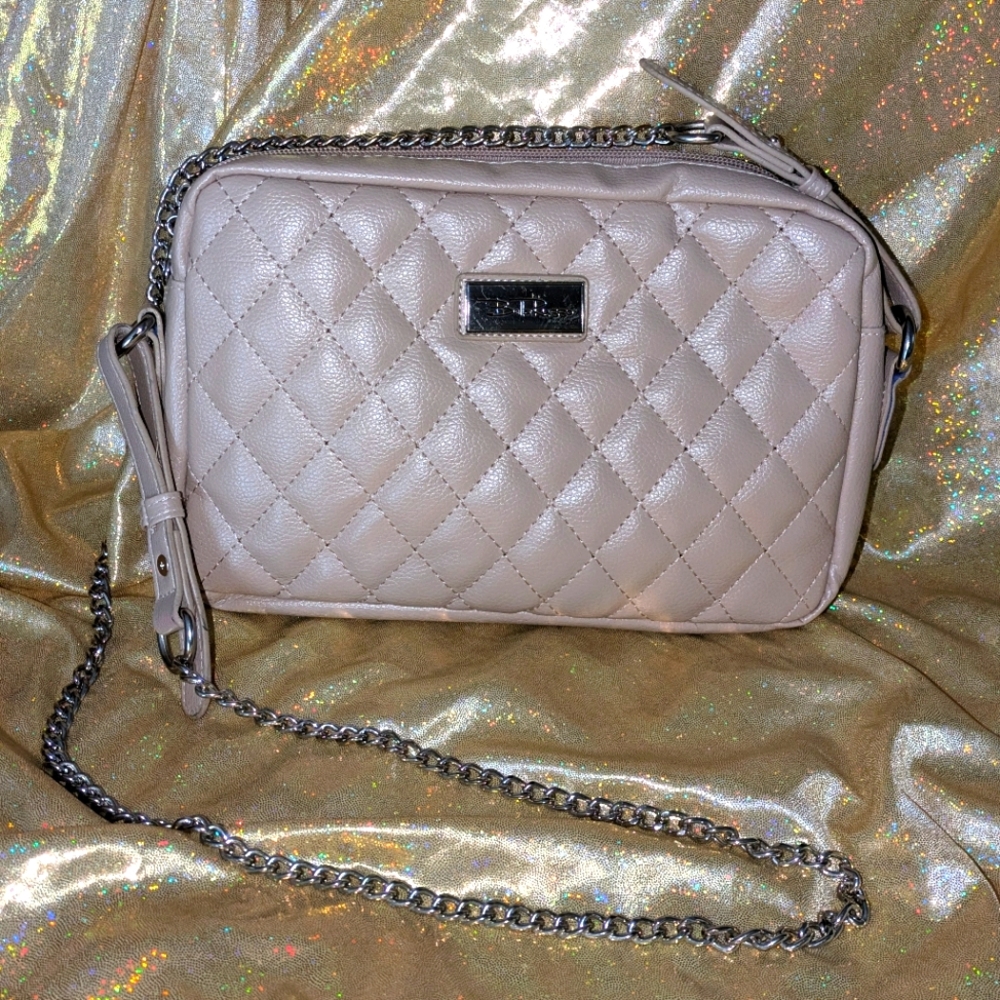 Bella Russo Quilted Creme Crossbody Bag
